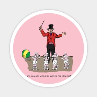 Funny dog trainer cartoon Magnet